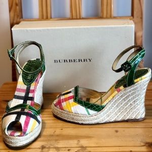 Burberry Espadrille Wedge Sandals